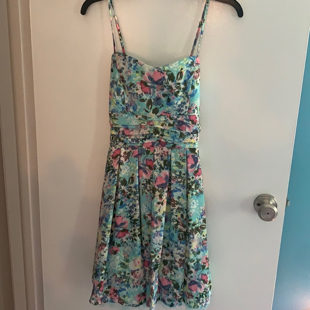 Turquoise Floral Dress
